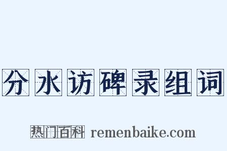 分水访碑录组词是什么意思的图片
